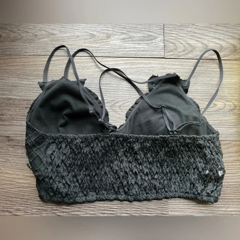 Wishlist Black Lace Women’s Padded‎ Elastic Bralette Cami Top size S